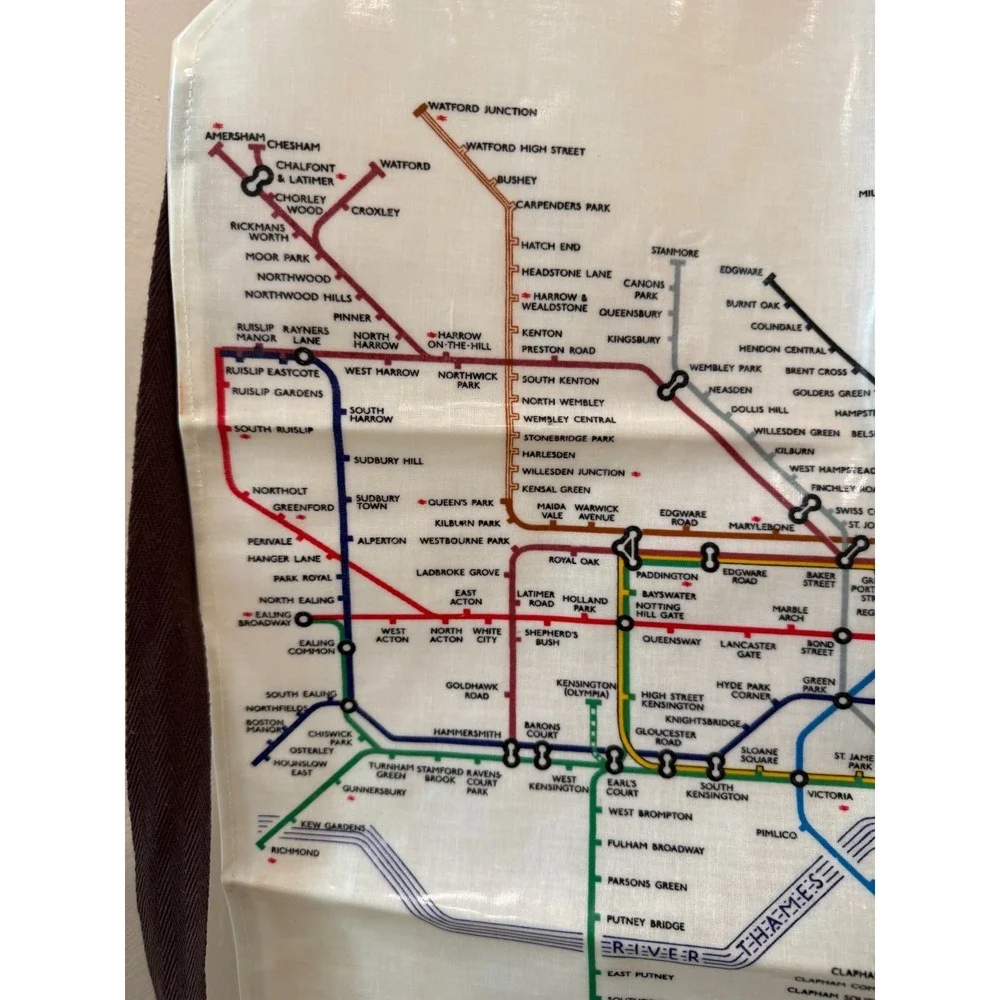 Vintage London Underground Souvenir Unisex Cotton PVC Apron Retro Home Cook